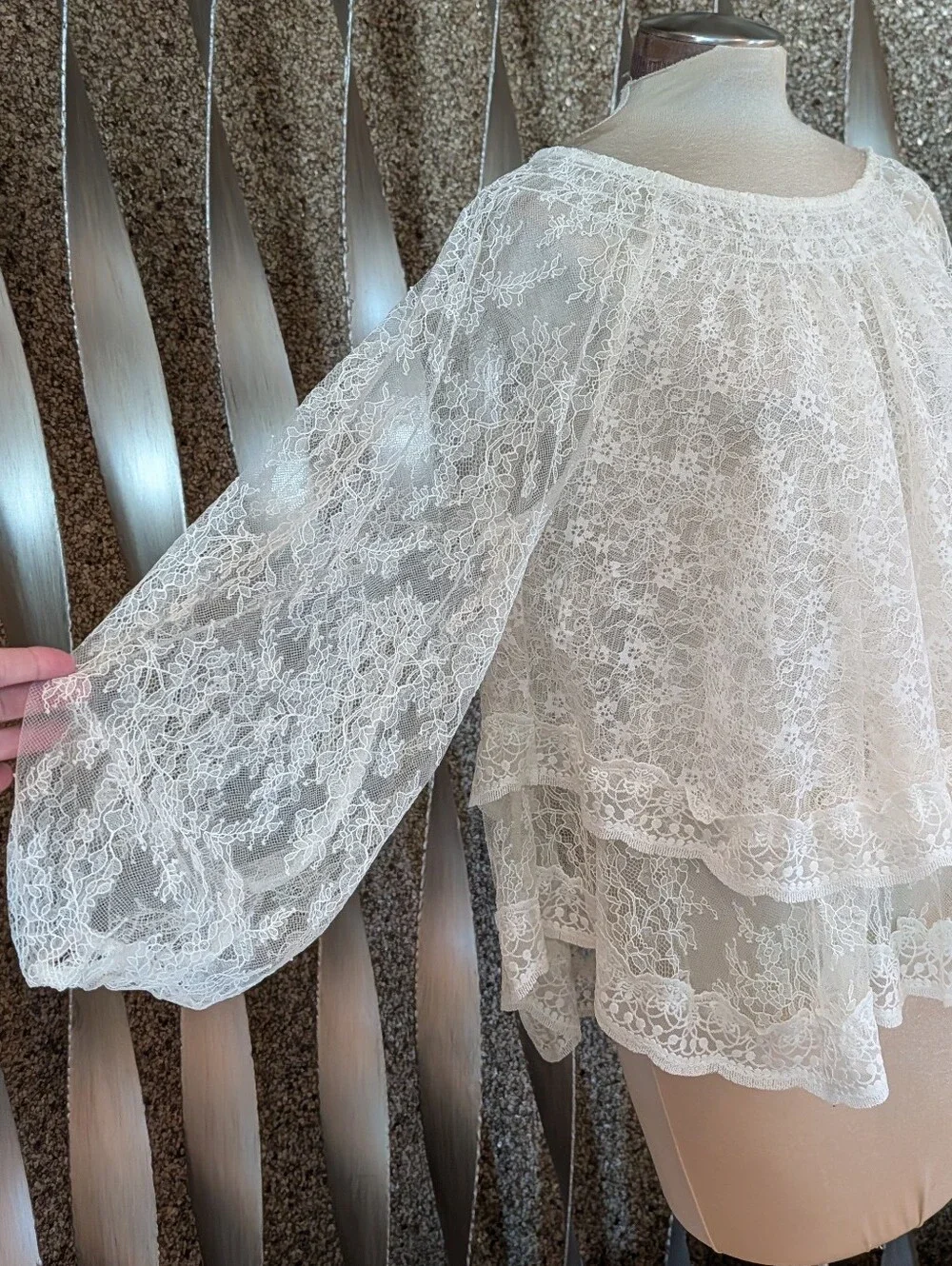 FREE PEOPLE goldie knit lace top S M